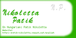nikoletta patik business card